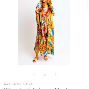 NWOT Karlie Tropical Island Fruit Print Maxi Dress